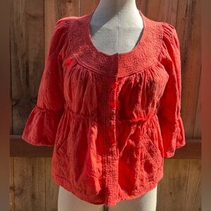 Fun, bright, summer jacket. 3/4 sleeves. 100% cotton. Size 6.